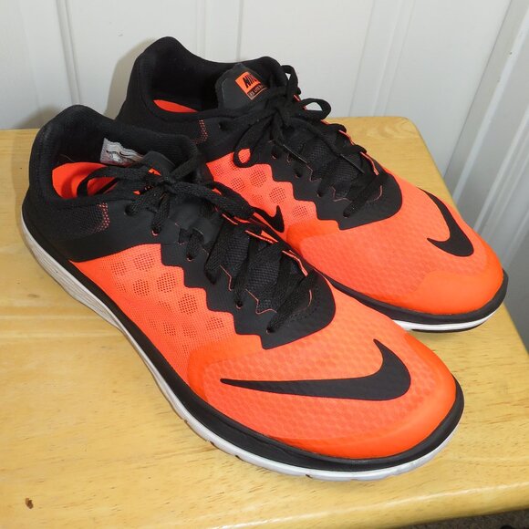 Nike Sneakers Men FS Lite Run 3 Athletic Running Orange Black 807144-801 Size 13 - Picture 1 of 6
